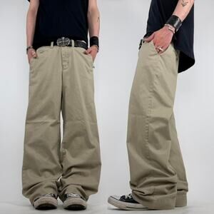 Vintage y2k baggy wide leg faded grunge skater khaki pants